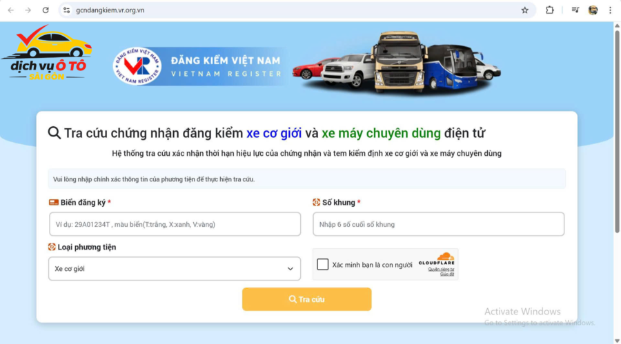 Tra cứu chứng nhận đăng kiểm xe cơ giới