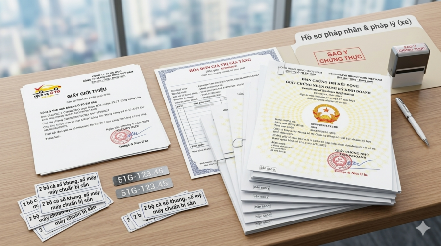 hồ sơ pháp nhân đăng ký đăng kiểm xe ô tô