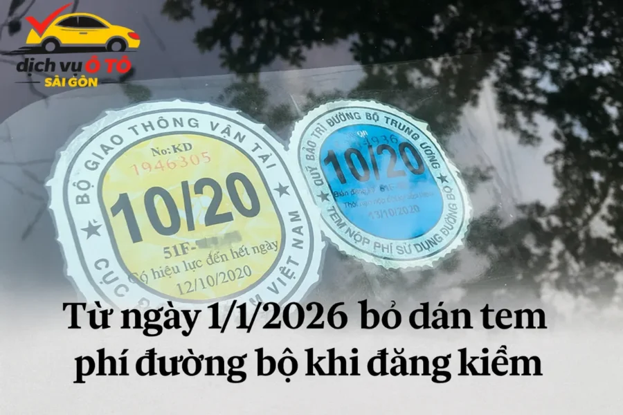 từ 1/1/2026 bỏ dán tem phí đường bộ khi đăng kiểm